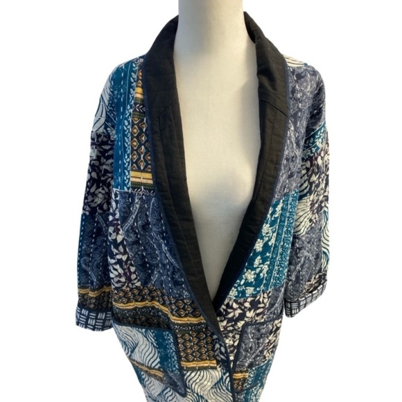 Free People X Brenda Knight NWOT Merigold Quilted Boho Duster Jacket Size L - Picture 5 of 17